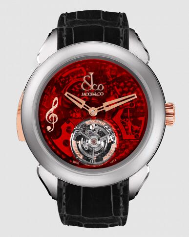 Jacob & Co. PALATIAL FLYING TOURBILLON MINUTE REPEATER TITANIUM (RED MINERAL CRYSTAL) Watch Replica PT500.24.NS.OB.A Jacob and Co Watch Price